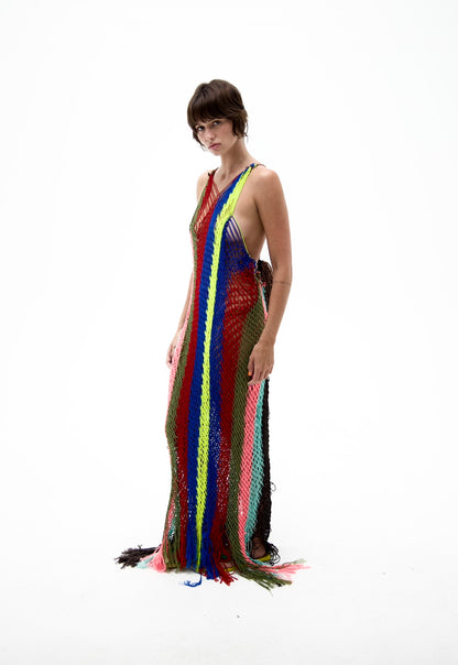 Striped Netting Dress