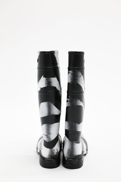 Hand Painted Zebra Rain Boot