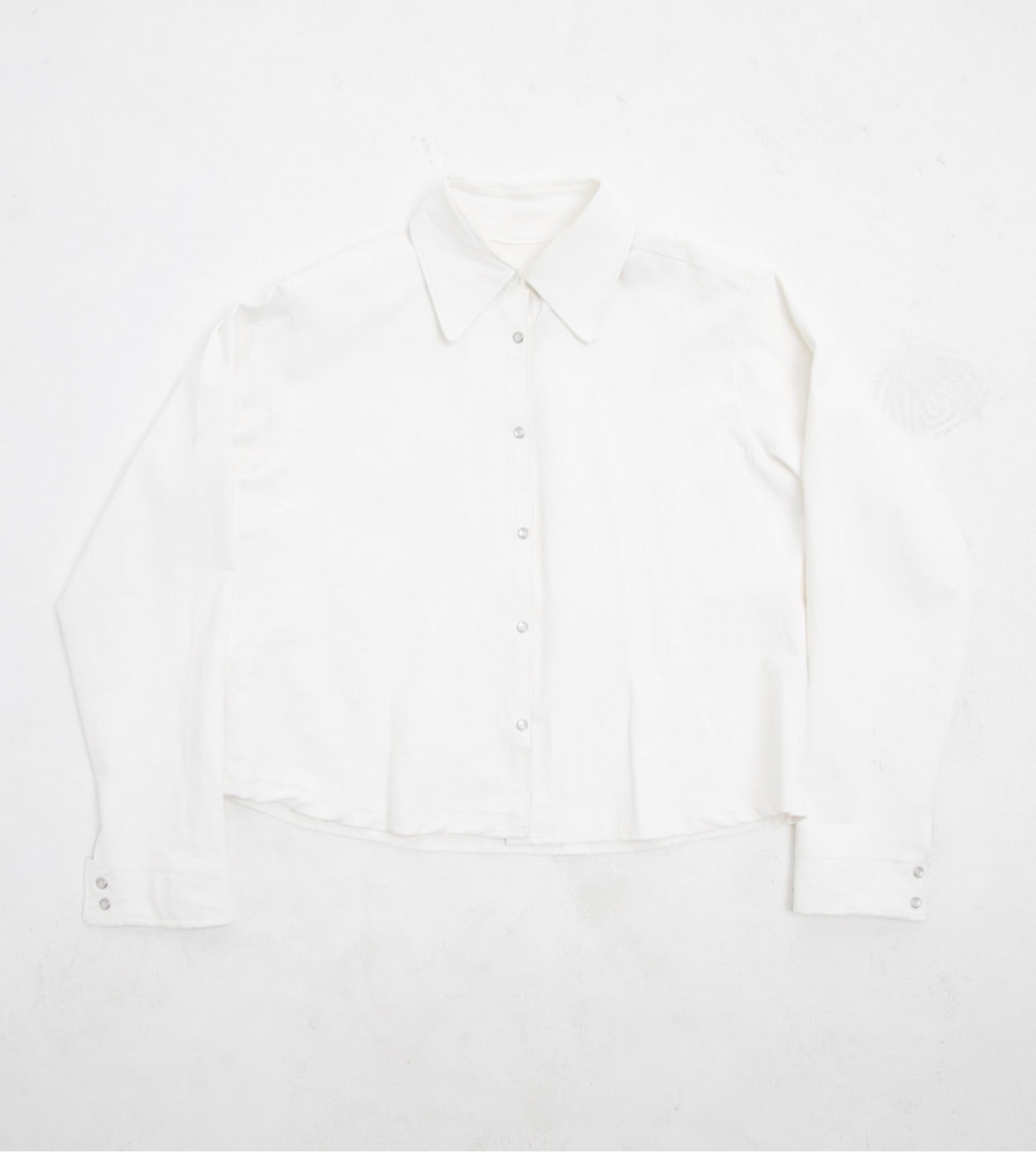 Leather Pearl Snap Button Up