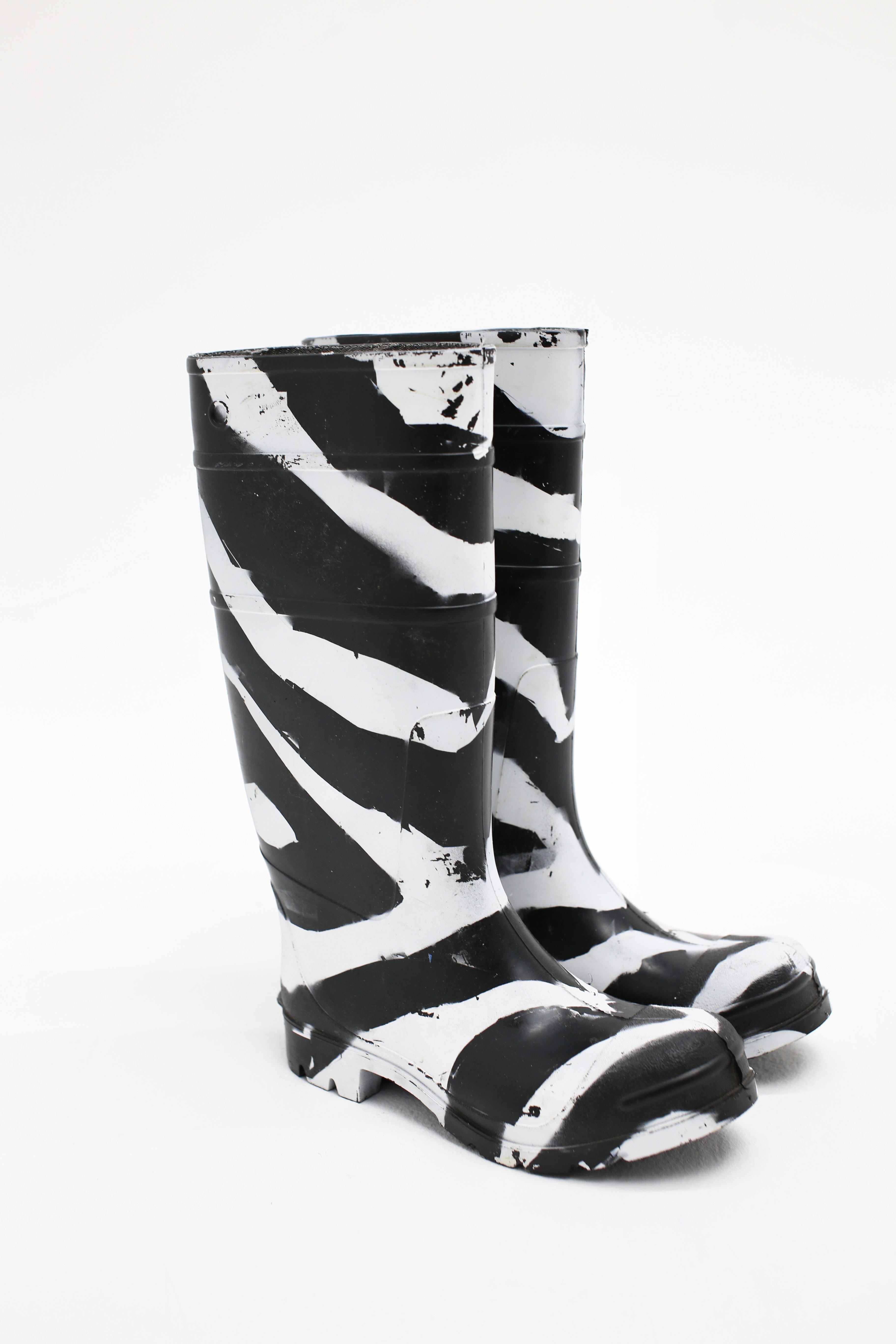 Hand Painted Zebra Rain Boot