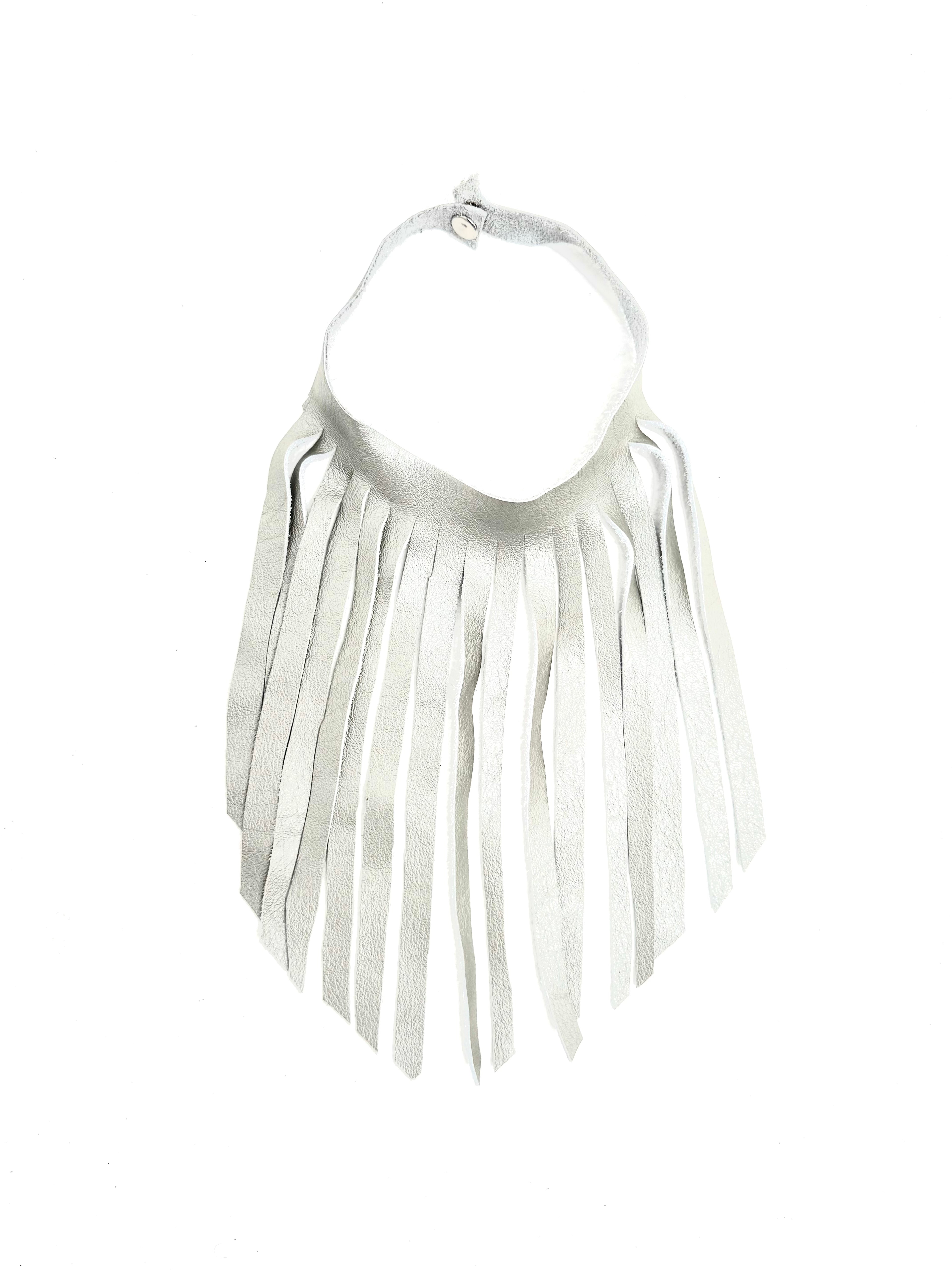 Silver Leather Necklace