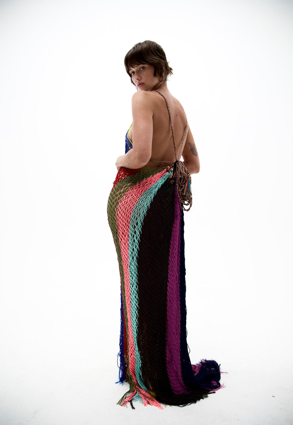 Striped Netting Dress