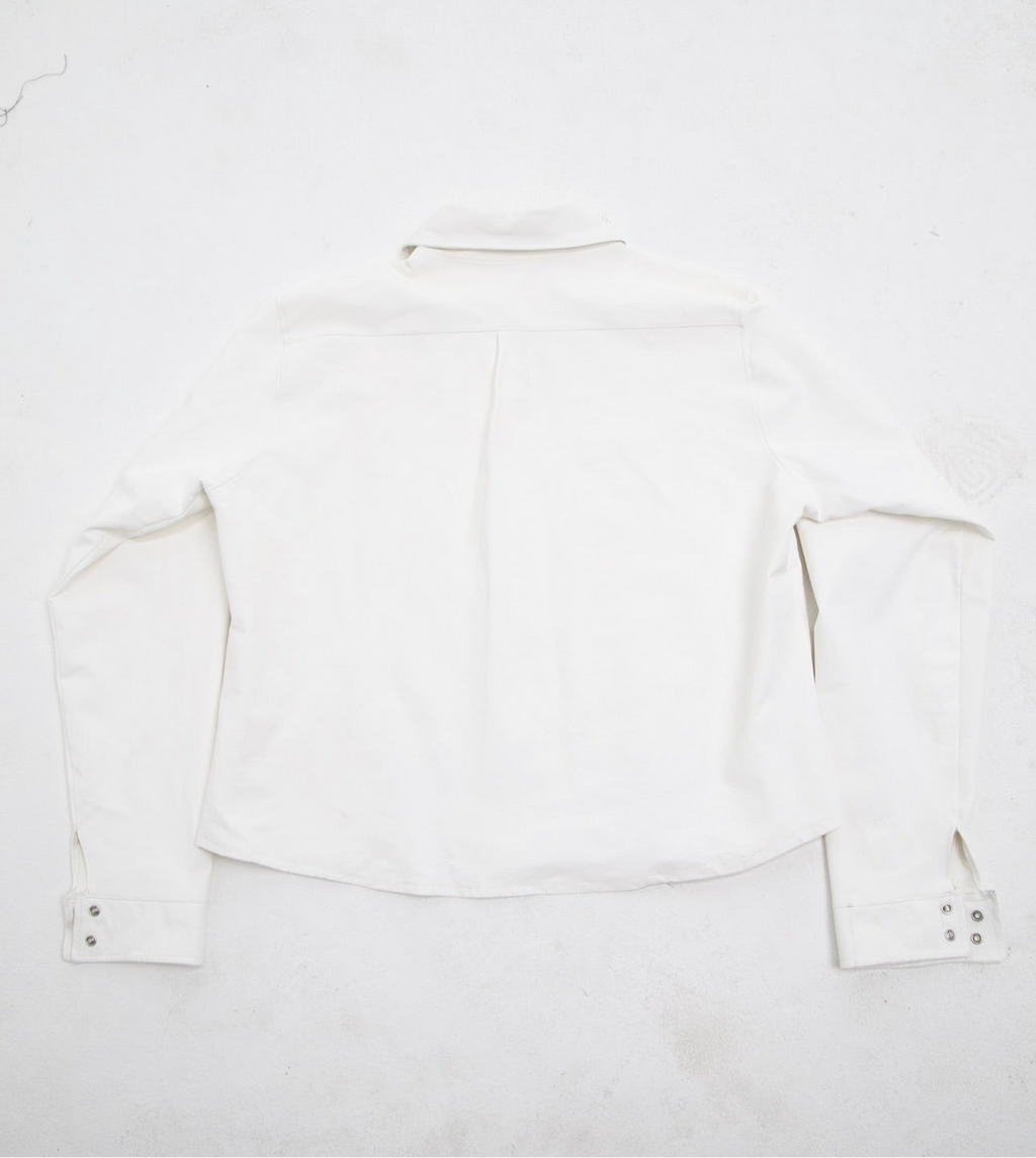 Leather Pearl Snap Button Up