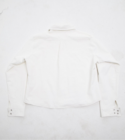 Leather Pearl Snap Button Up