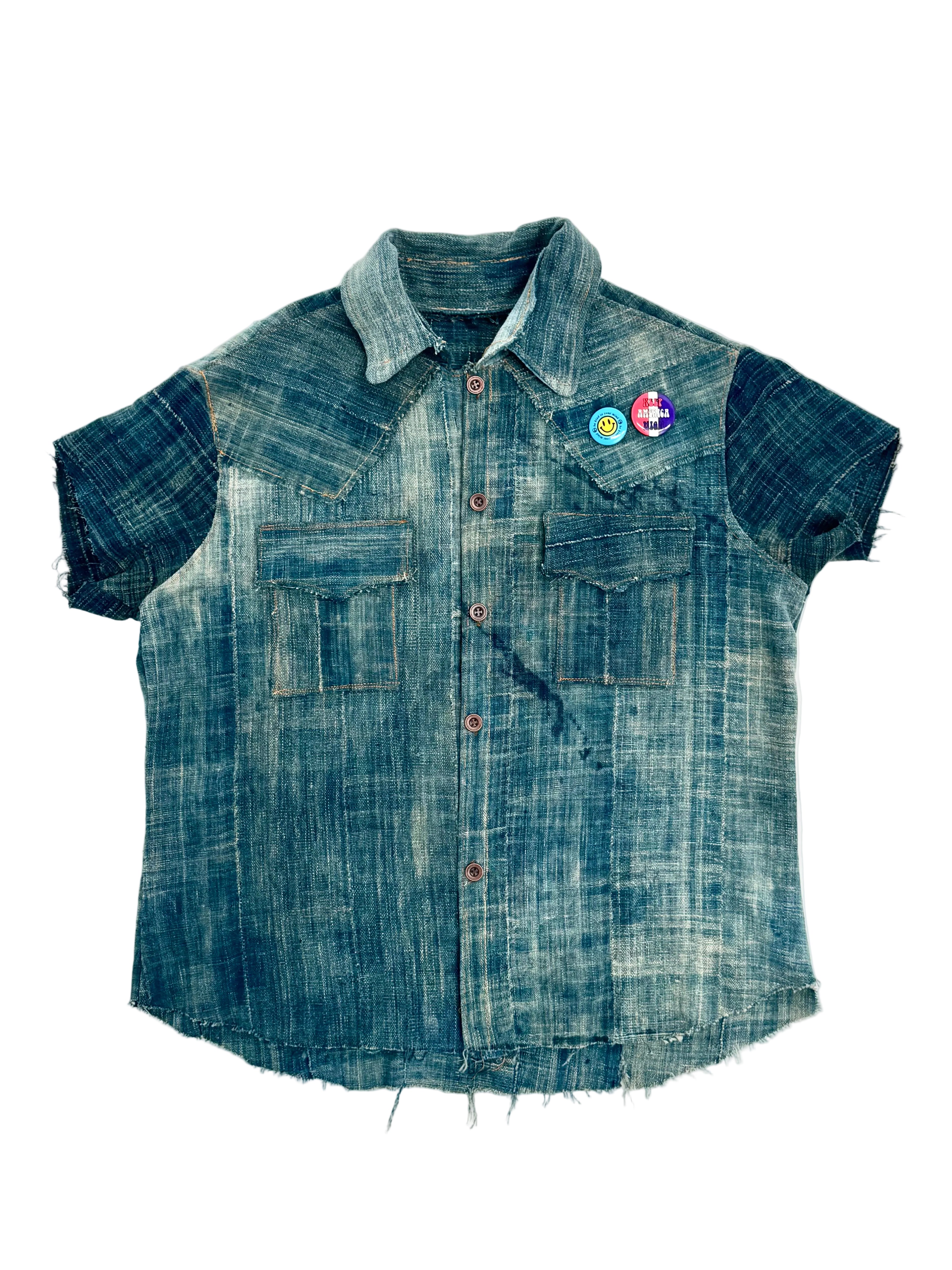 Indigo Dyed Cotton Button up