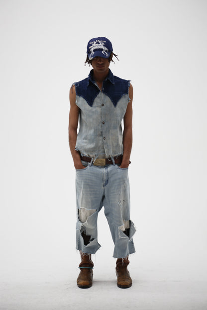 Hand Woven Cotton Western Cut Off