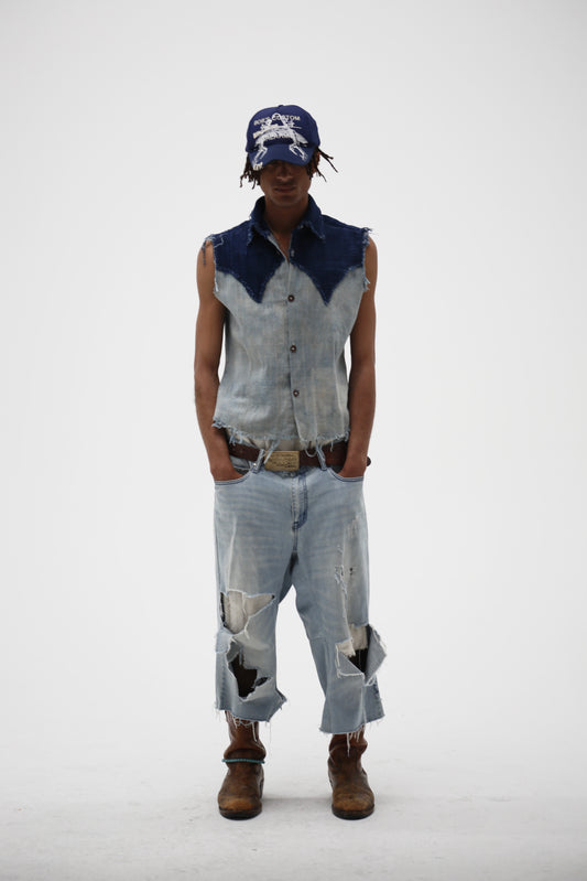 Hand Woven Cotton Western Cut Off