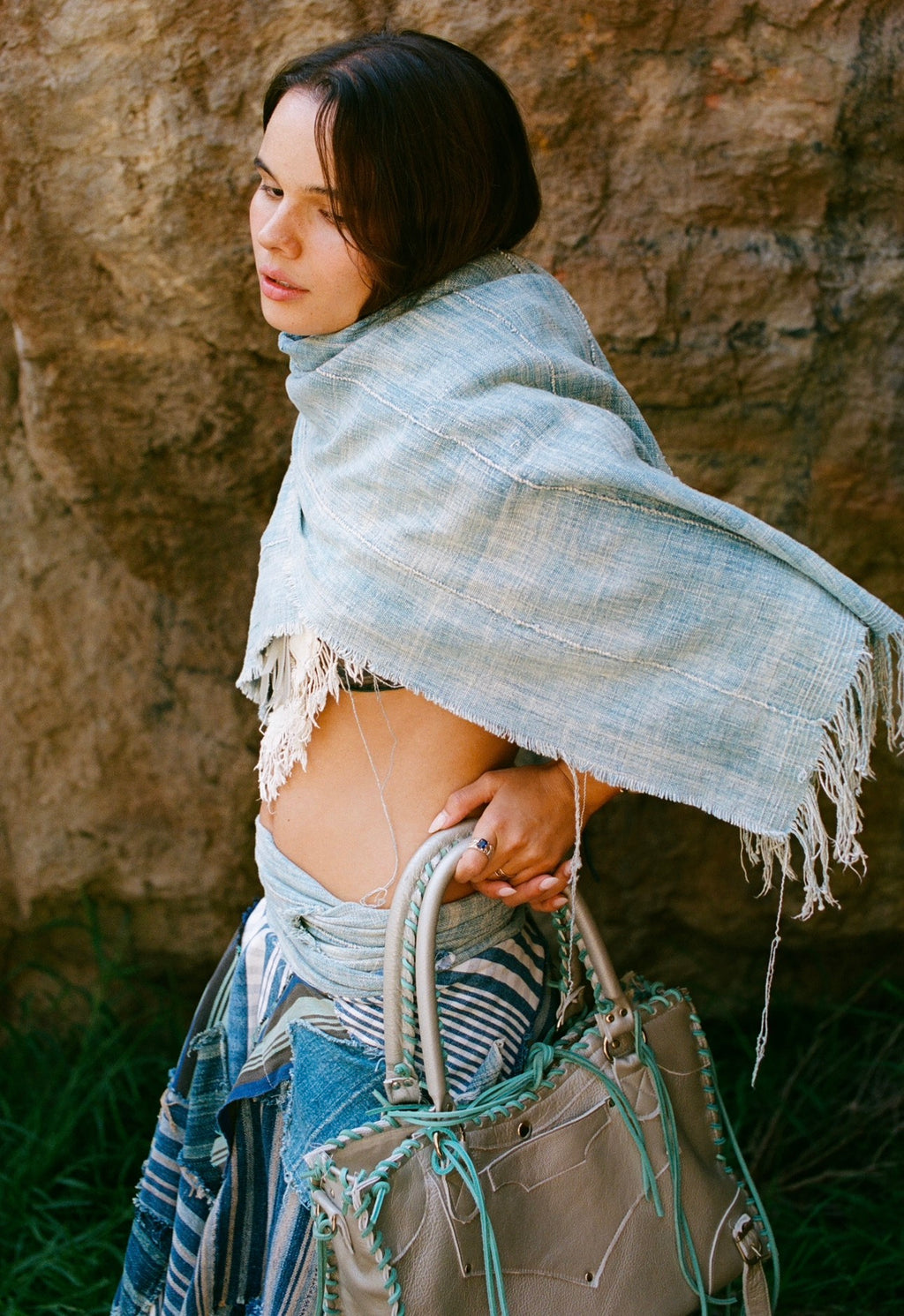 Indigo Dyed Cotton Scarf