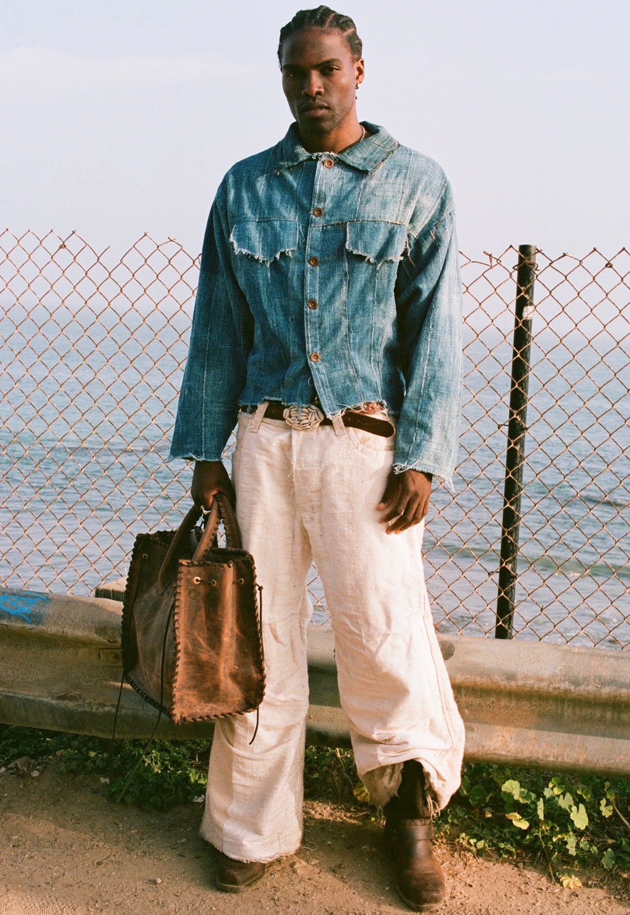 Distressed leather Forager Bag