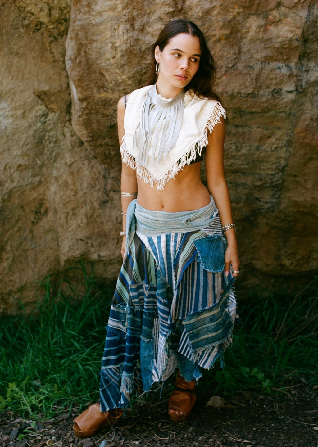 Patchwork Wrap Skirt