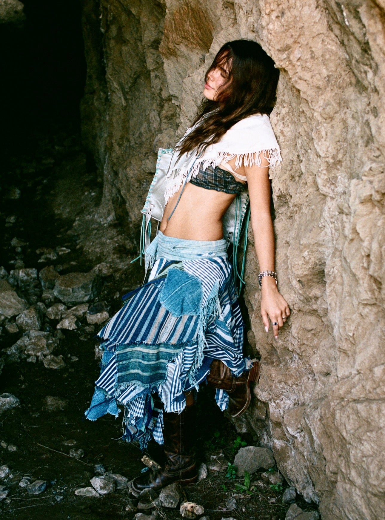 Patchwork Wrap Skirt