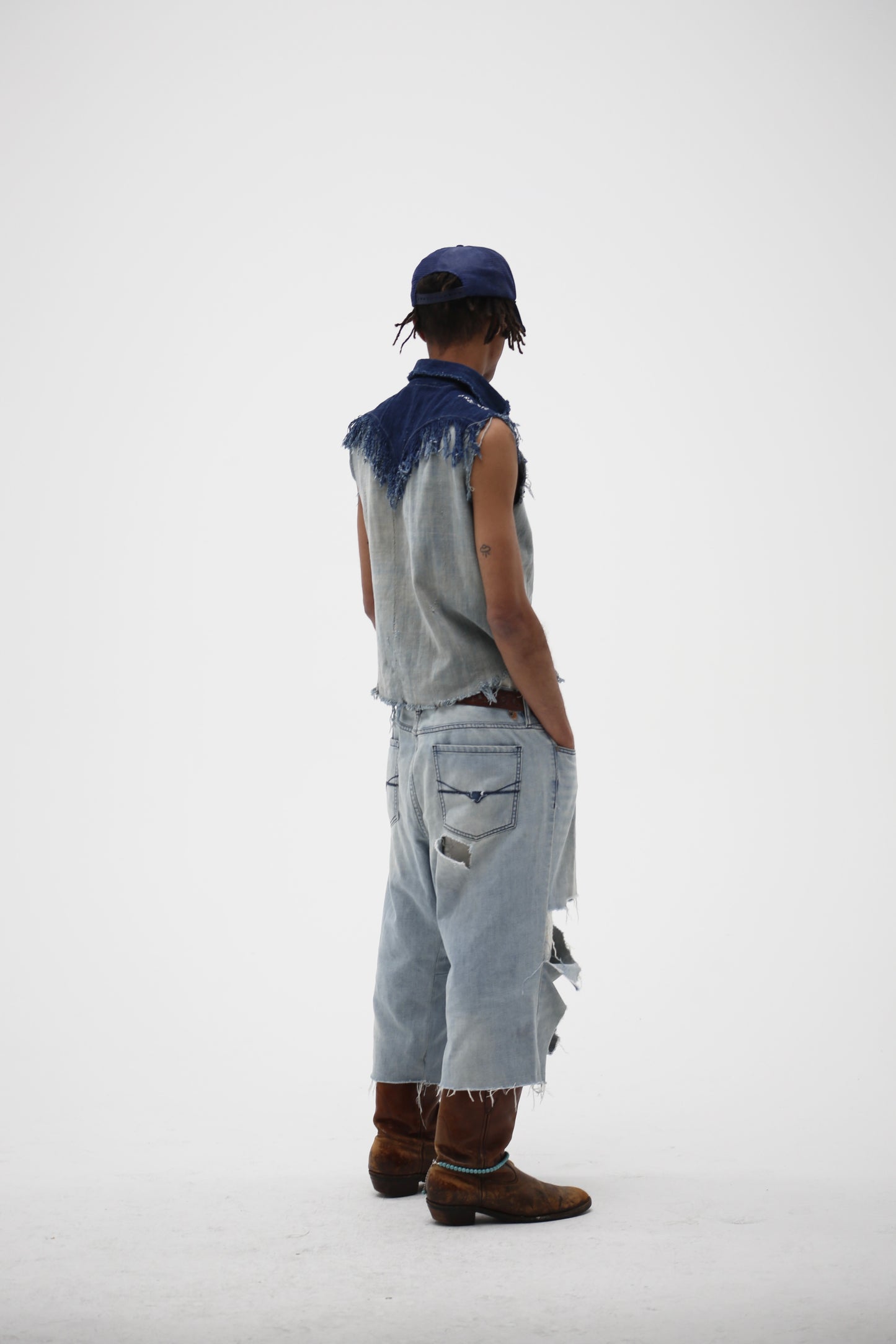 Hand Woven Cotton Western Cut Off
