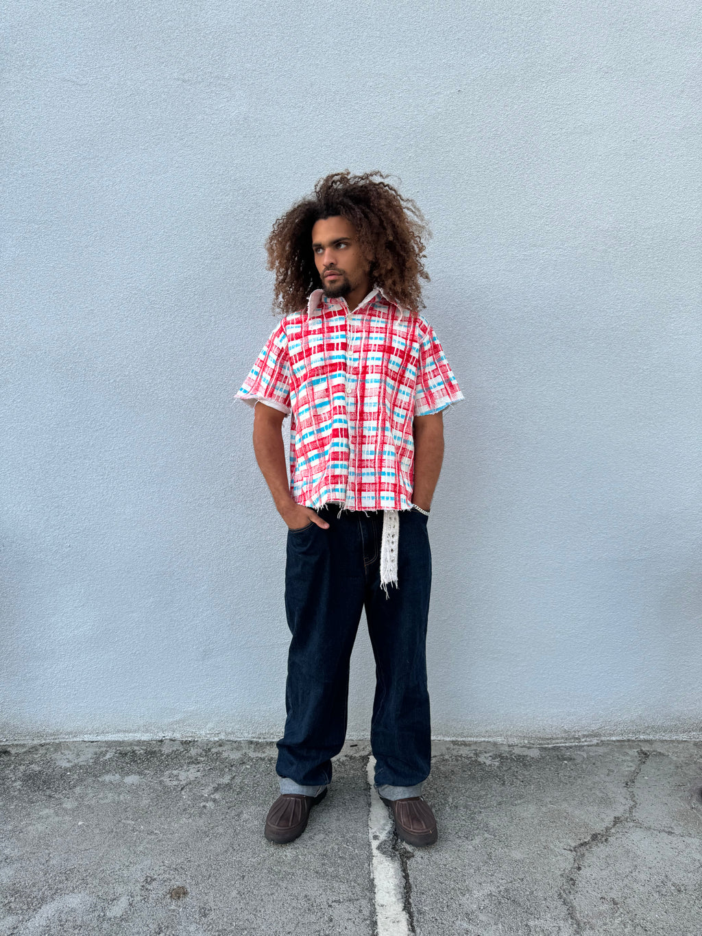 Hand Painted Short Sleeve Button up 001