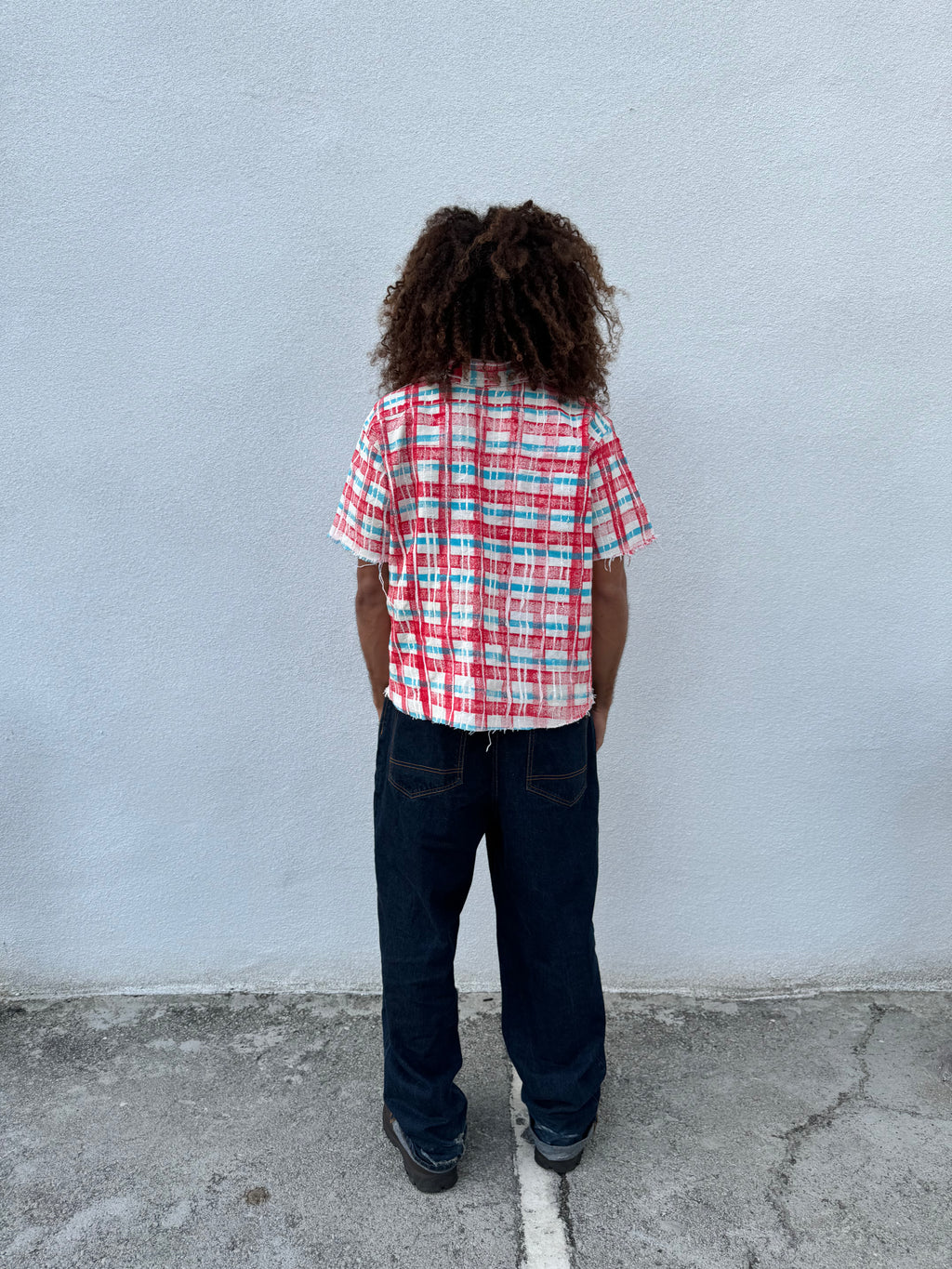 Hand Painted Short Sleeve Button up 001