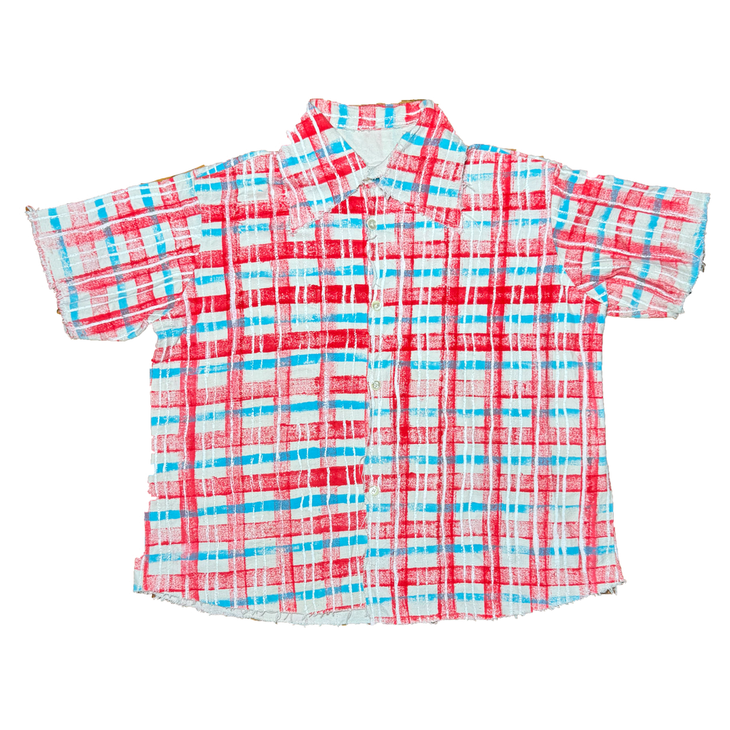 Hand Painted Short Sleeve Button up 001