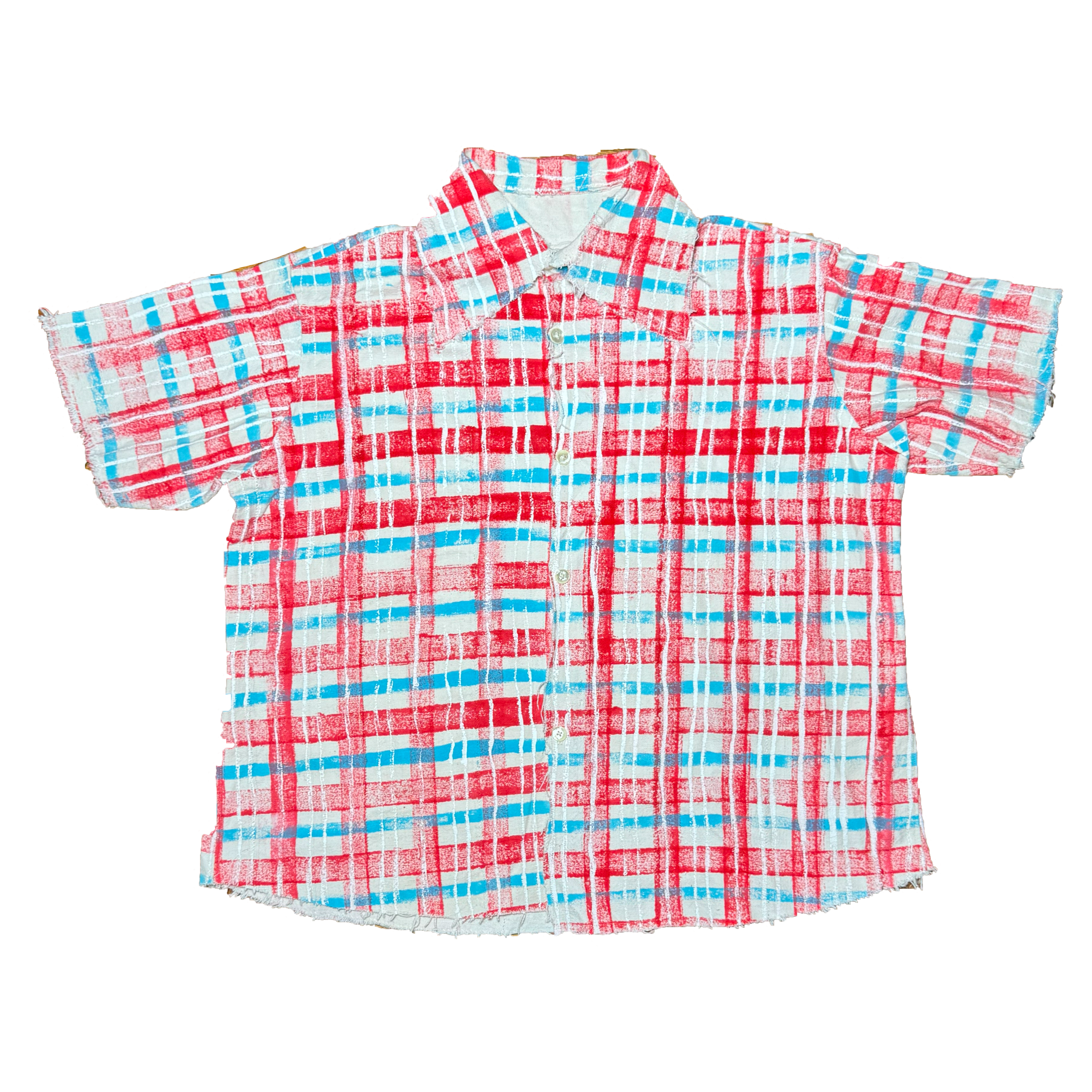 Hand Painted Short Sleeve Button up 001