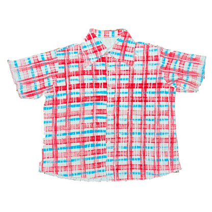 Hand Painted Short Sleeve Button up 001
